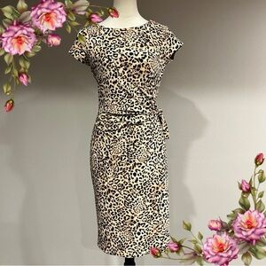 Leopard Print Short Sleeve Dress